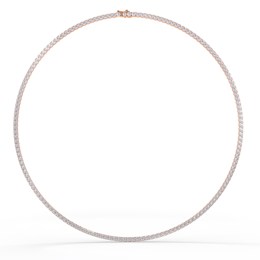 Rose Gold Line Necklace - 1.90mm - 201 stones