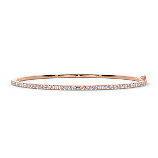 Oval Hinge Bangle - 0.80ct - 1.40mm - 66 stones